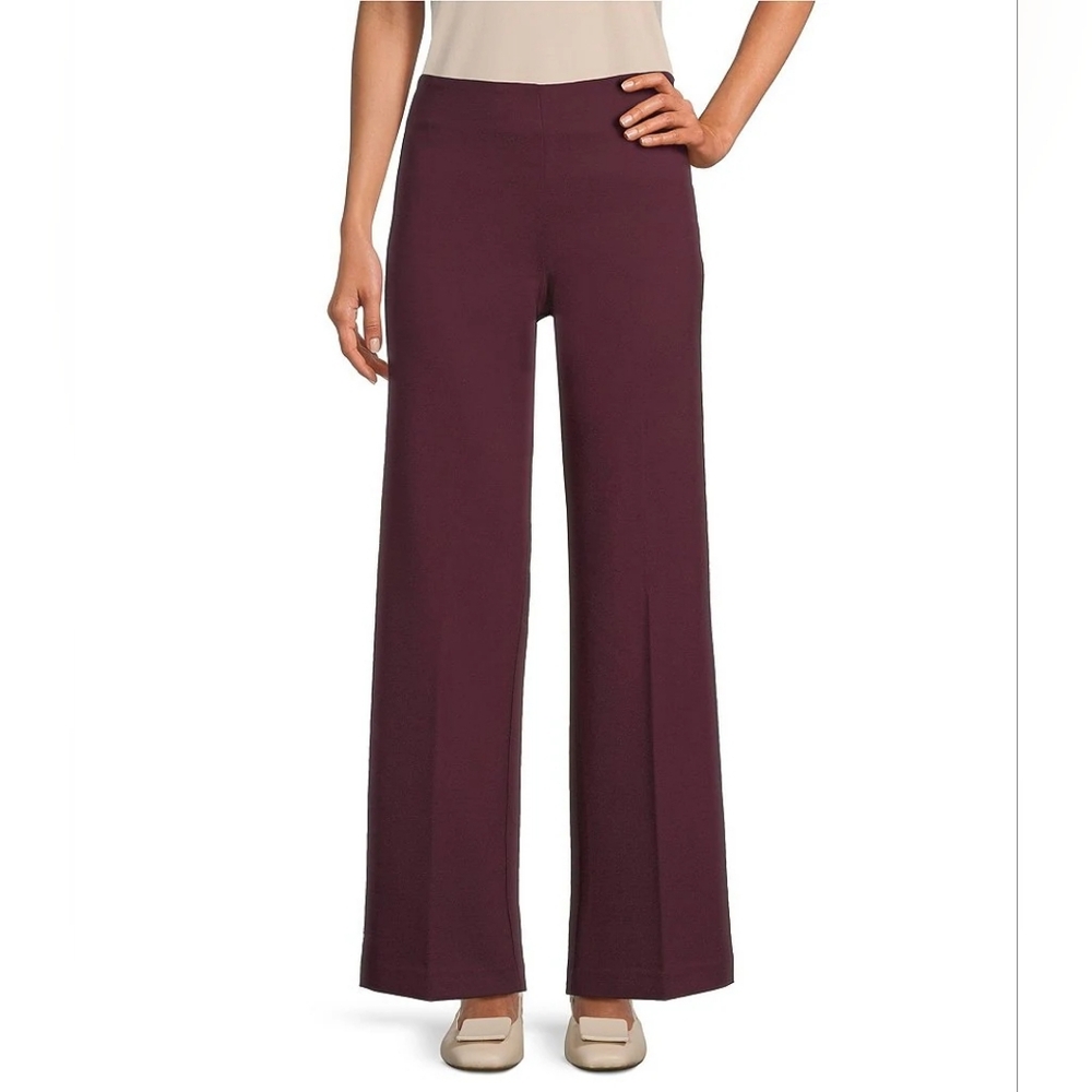 NWT J. McLaughlin Burgundy Carter Stretch Wide Leg Pants